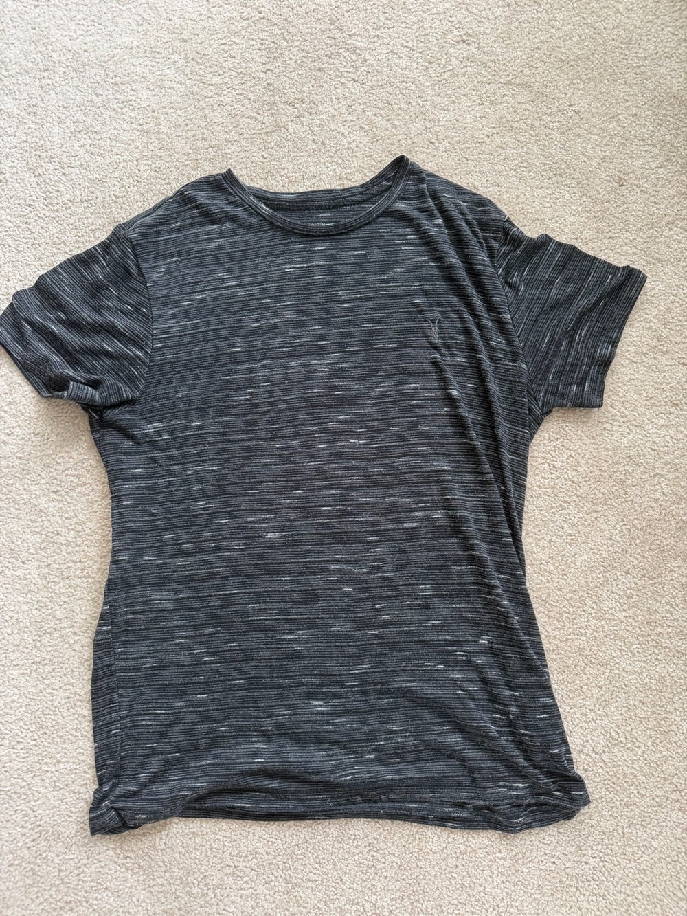 All Saints Men’s Short Sleeve Crew Tee - Black Heathered